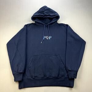 Pop Trading Company Hoodie Sweatshirt Adult Small Navy Blue Dancer Logo Pullover